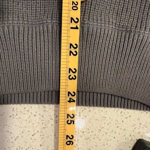 J.Crew Gray Cotton Mock Neck Sweater Waffle Knit Women Medium Flawed Preppy - Picture 7 of 7